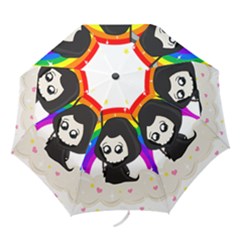 Cute Grim Reaper Folding Umbrellas by Valentinaart