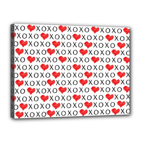 Xoxo Valentines Day Pattern Canvas 16  X 12  by Valentinaart