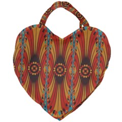 Geometric Extravaganza Pattern Giant Heart Shaped Tote by linceazul