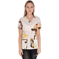 Coffee And Milkshakes Scrub Top by KuriSweets