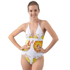 Bread Stickers Halter Cut-out One Piece Swimsuit by KuriSweets