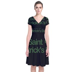  St  Patricks Day  Short Sleeve Front Wrap Dress by Valentinaart