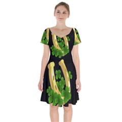  St  Patricks Day  Short Sleeve Bardot Dress by Valentinaart