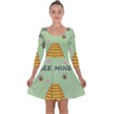 Bee mine Valentines day Quarter Sleeve Skater Dress View1