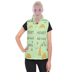 Bee Mine Valentines Day Women s Button Up Puffer Vest by Valentinaart