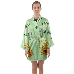 Bee Mine Valentines Day Long Sleeve Kimono Robe by Valentinaart