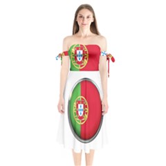 Portugal Flag Country Nation Shoulder Tie Bardot Midi Dress by Nexatart