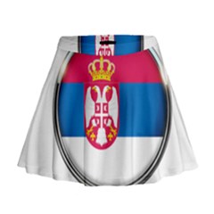 Serbia Flag Icon Europe National Mini Flare Skirt by Nexatart