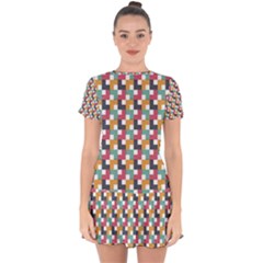 Background Abstract Geometric Drop Hem Mini Chiffon Dress by Nexatart