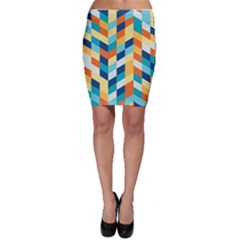 Geometric Retro Wallpaper Bodycon Skirt by Nexatart