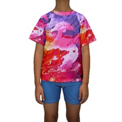 Abstract Art Background Paint Kids  Short Sleeve Swimwear by Nexatart