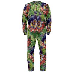 Background Square Flower Vintage Onepiece Jumpsuit (men)  by Nexatart