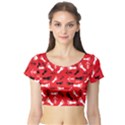 RED Short Sleeve Crop Top View1