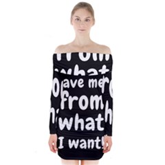 Save Me From What I Want Long Sleeve Off Shoulder Dress by Valentinaart