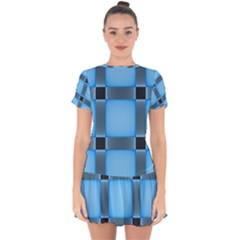 Wall Blue Steel Light Creative Drop Hem Mini Chiffon Dress by Nexatart