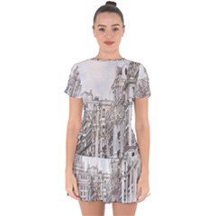 Architecture Building Design Drop Hem Mini Chiffon Dress by Nexatart