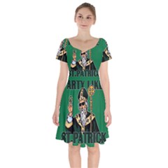  St  Patricks Day  Short Sleeve Bardot Dress by Valentinaart