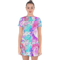 Background Art Abstract Watercolor Pattern Drop Hem Mini Chiffon Dress by Nexatart