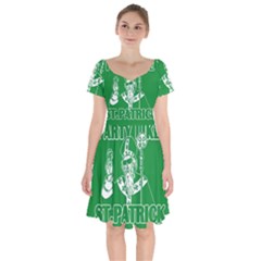  St  Patricks Day  Short Sleeve Bardot Dress by Valentinaart