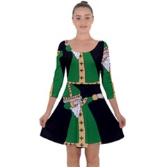  St  Patrick  Dabbing Quarter Sleeve Skater Dress by Valentinaart