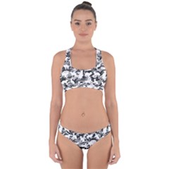 Black And White Catmouflage Camouflage Cross Back Hipster Bikini Set by PodArtist