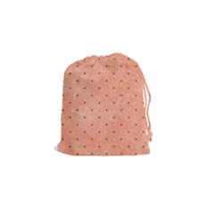 Dot Peach Drawstring Pouches (small)  by snowwhitegirl