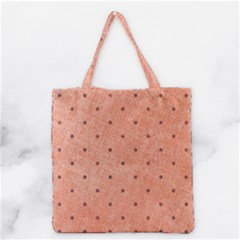 Dot Peach Grocery Tote Bag by snowwhitegirl