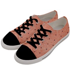 Dot Peach Men s Low Top Canvas Sneakers by snowwhitegirl