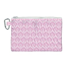 Damask Pink Canvas Cosmetic Bag (large) by snowwhitegirl