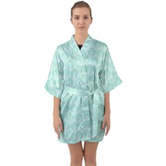 Damask Aqua Green Quarter Sleeve Kimono Robe by snowwhitegirl