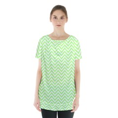 Green Chevron Skirt Hem Sports Top by snowwhitegirl