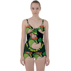 St  Patricks Day Tie Front Two Piece Tankini by Valentinaart