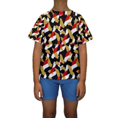 Colorful Abstract Pattern Kids  Short Sleeve Swimwear by dflcprints