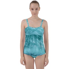 Green Ocean Splash Twist Front Tankini Set by snowwhitegirl