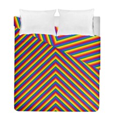 Gay Pride Flag Rainbow Chevron Stripe Duvet Cover Double Side (full/ Double Size) by PodArtist