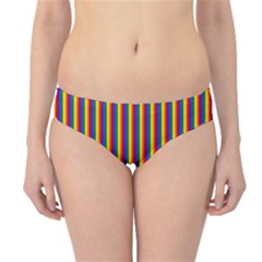 Vertical Gay Pride Rainbow Flag Pin Stripes Hipster Bikini Bottoms by PodArtist