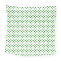 Green Heart-shaped Clover On White St  Patrick s Day Square Tapestry (large) by PodArtist