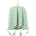 Green Heart-Shaped Clover on White St. Patrick s Day Giant Full Print Backpack View2