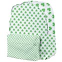 Green Heart-Shaped Clover on White St. Patrick s Day Giant Full Print Backpack View4