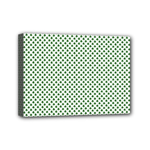 Shamrock 2-tone Green On White St Patrick’s Day Clover Mini Canvas 7  X 5  by PodArtist