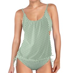 Shamrock 2-tone Green On White St Patrick’s Day Clover Tankini Set by PodArtist