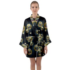 Bats In Caves In Spring Time Long Sleeve Kimono Robe by pepitasart