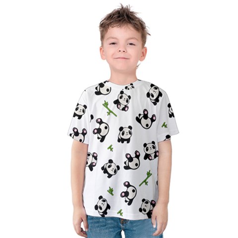 Panda Pattern Kids  Cotton Tee by Valentinaart