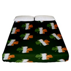 Irish Clover Fitted Sheet (king Size) by Valentinaart