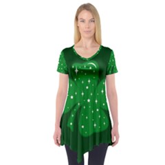 Sparkly Clover Short Sleeve Tunic  by Valentinaart