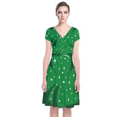 Sparkly Clover Short Sleeve Front Wrap Dress by Valentinaart