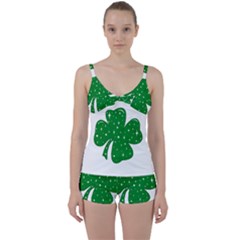 Sparkly Clover Tie Front Two Piece Tankini by Valentinaart