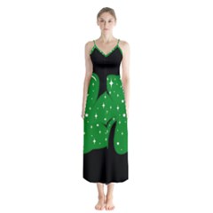 Sparkly Clover Button Up Chiffon Maxi Dress by Valentinaart