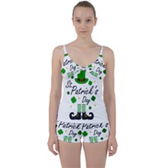 St Patricks Leprechaun Tie Front Two Piece Tankini by Valentinaart