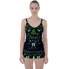 St Patricks Leprechaun Tie Front Two Piece Tankini by Valentinaart